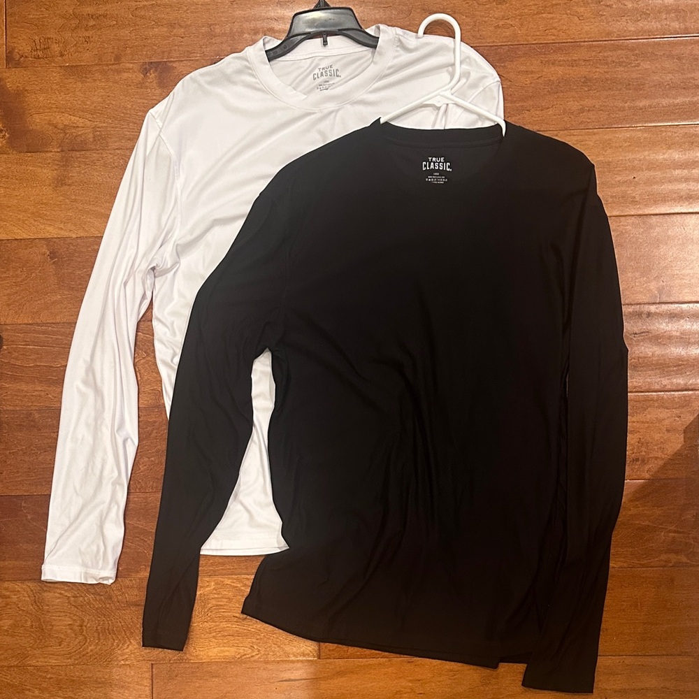 True Classic Men's Long Sleeve athletic moisture wicking Tees bundle size XL